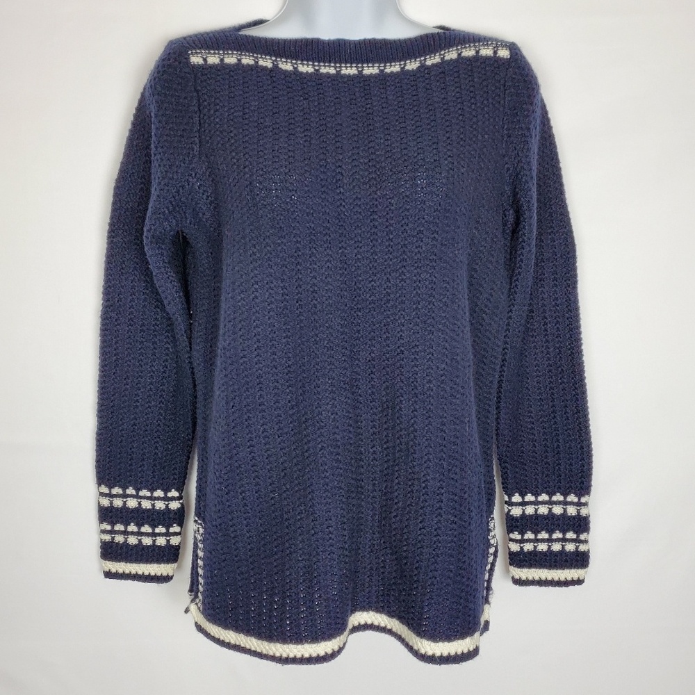 Loft Blue Boatneck Long Sleeve Sweater Women SP